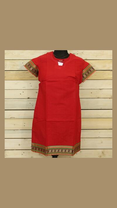 Women’s kurta with embroidery, short sleeves, S