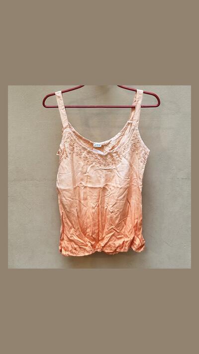 Plain embroidered top, strappy, S