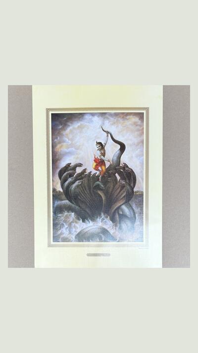 A3 poster: Krishna punishes the serpent Kaliya