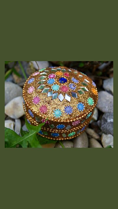 Large gold Rajasthani box