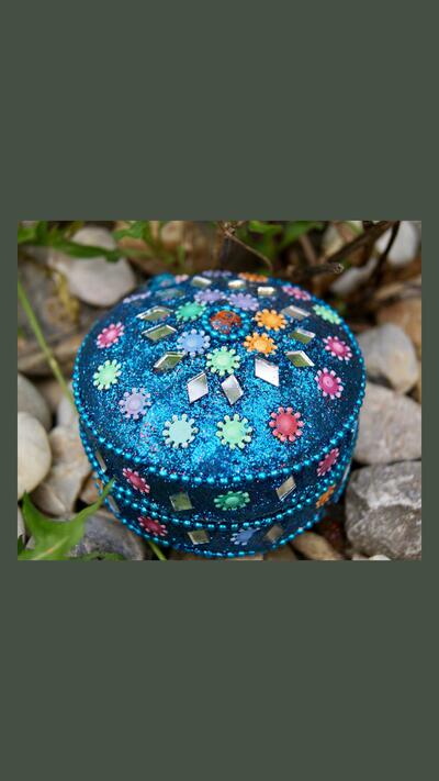 Large blue Rajasthani box