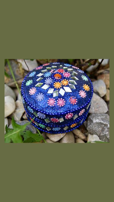 Rajasthan box, dark blue, medium