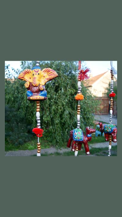 Hanging Ganesha figurines