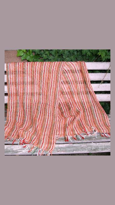 Woven cotton scarf, 176 x 50 cm, orange