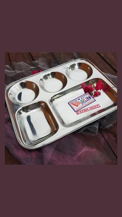 Plate with 2+3 compartments, round