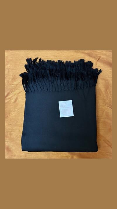 Black / deep dark blue woollen shawl