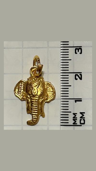 Ganesha Head Pendant, gold-plated