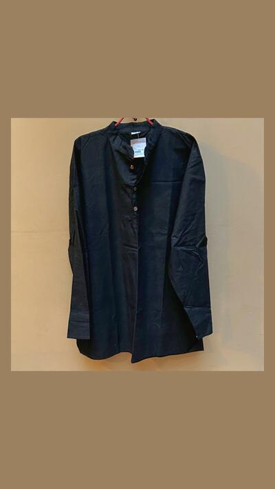 Men’s black jacket, stand-up collar, long sleeves, XL