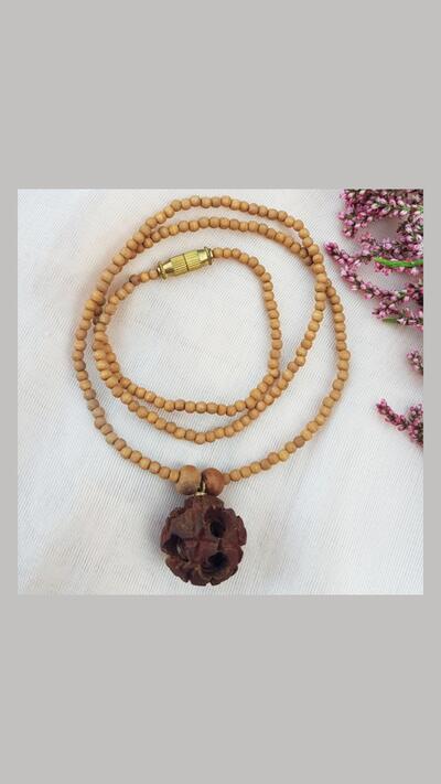 Beads with a rudraksha pendant