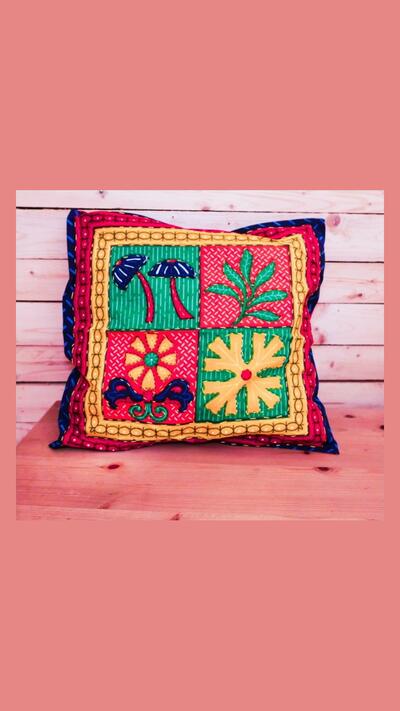 Quilted pillowcase, 40 x 40 cm