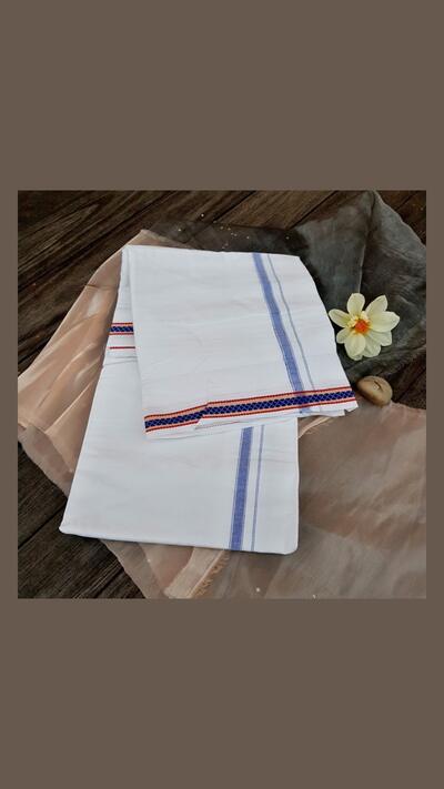 It features a thick and thin stripe, a zigzag border