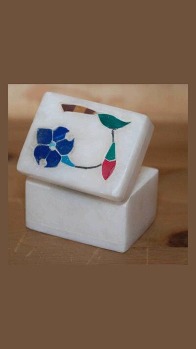 Luxury square white stone box