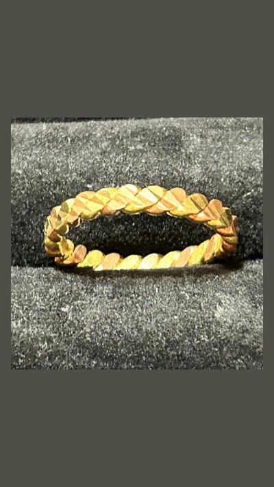 Copper and brass band ring