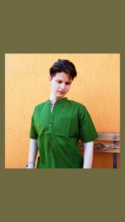 Men’s striped jacket, short sleeves