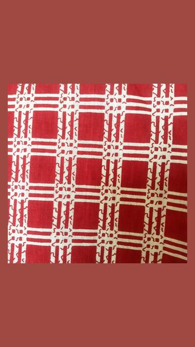 Men’s checked shirt, brick red, L