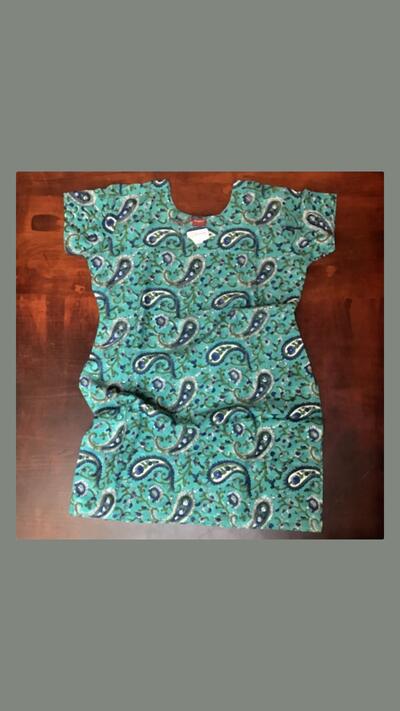 Women’s cashmere-patterned kurta, short sleeves