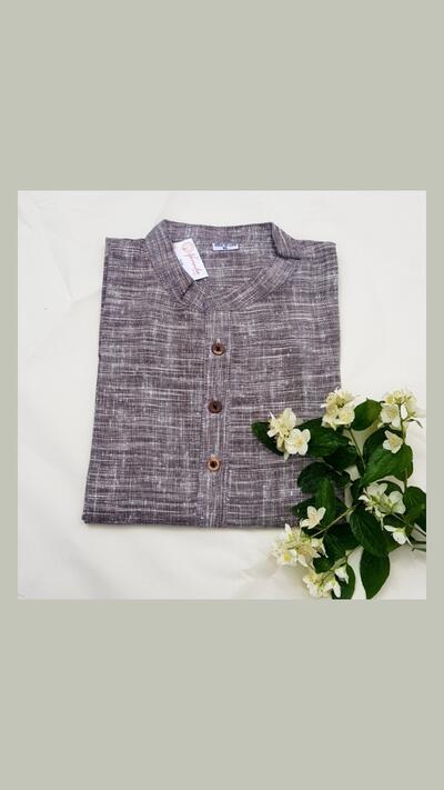 Men’s mottled jumper, stand-up collar, long sleeves, XL