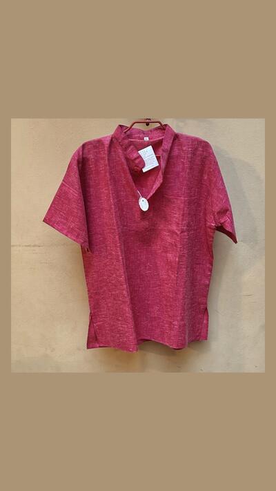 Men’s marl-coloured jacket, stand-up collar, short sleeves