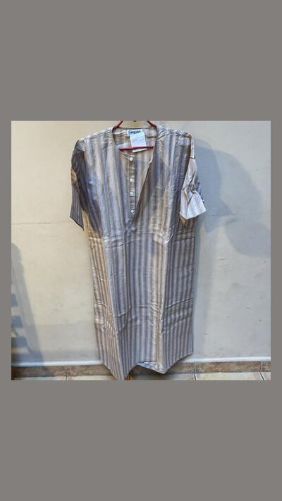 Men's striped beige jacket, short sleeves