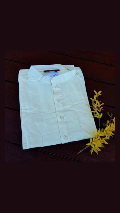 Men’s beige jacket, stand-up collar, long sleeves, XXL