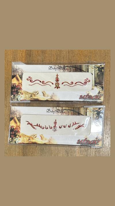 Red/burgundy stick-on tattoos