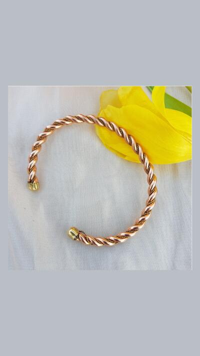 Twisted copper health bracelet