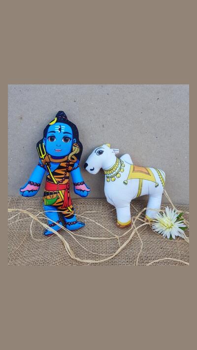 Shiva dolls with a little cow