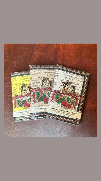 15 cm Rádha Krishna notebooks, various colours