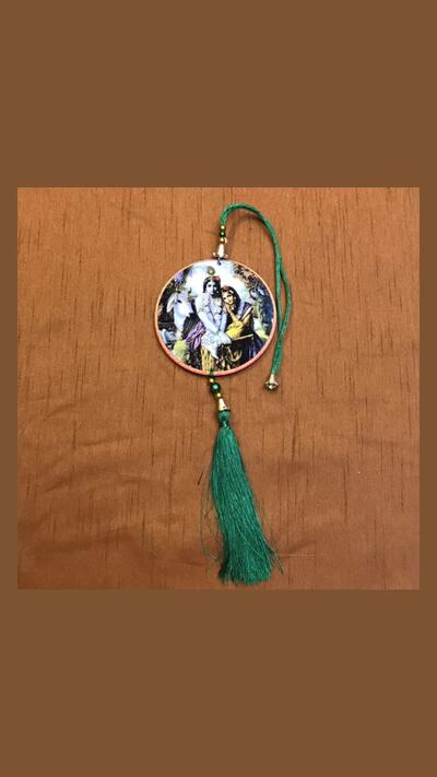 Double-sided Rādhā-Krishna picture for hanging