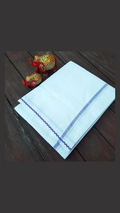 It features purple stripes and a narrow border