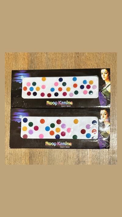 Coloured Bindi discs, sizes 6 and 7