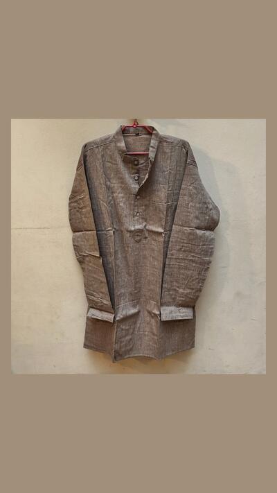 Men’s long jacket, stand-up collar, long sleeves
