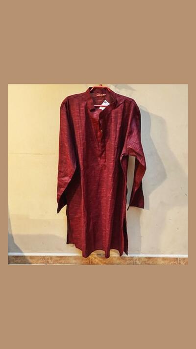 Men’s long jacket, stand-up collar, long sleeves