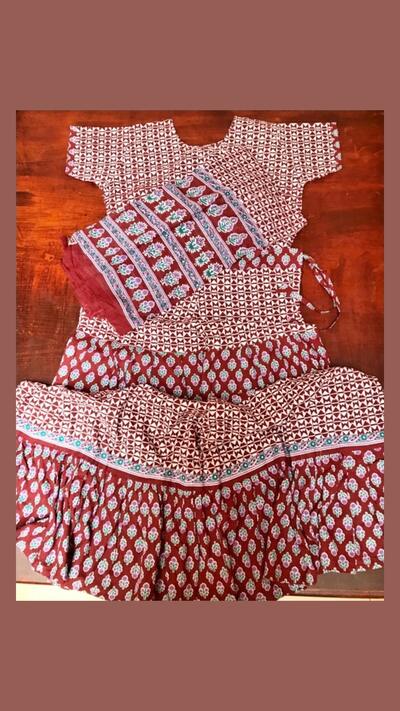 Gopi dress with footed trousers, soft cotton