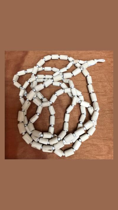 Tulasi cylindrical Japa Mala, a rosary for the initiated