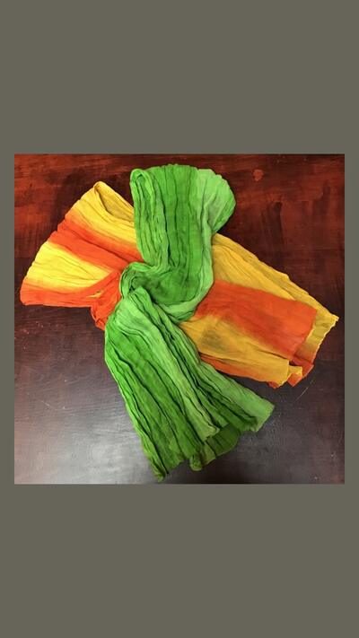 Green batik cotton scarf