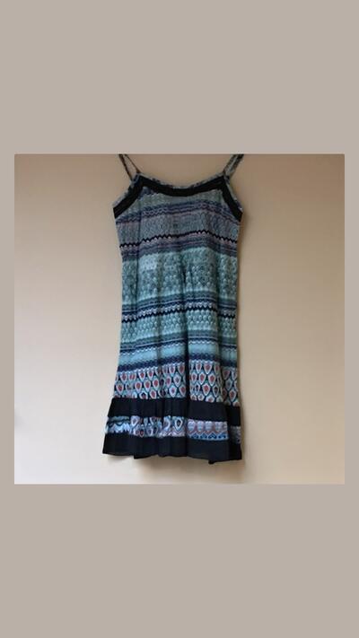 Blue-green strappy dress, M/L