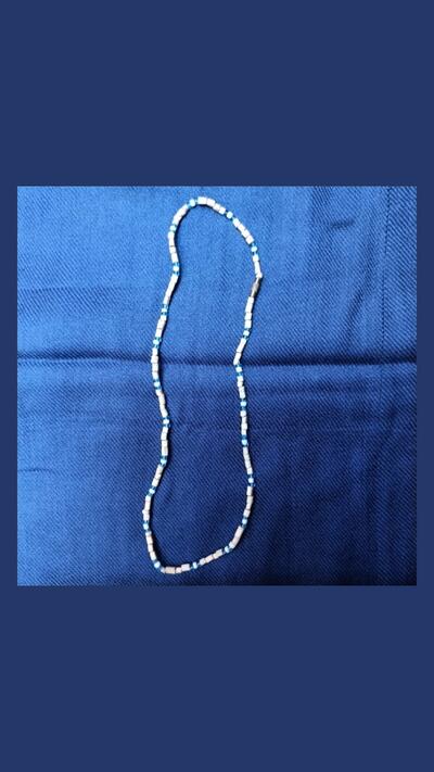Kantimála, 1st series, white amongst blue beads