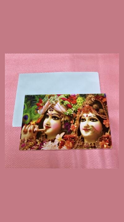 Small greeting card with envelope: Krishna and Radha