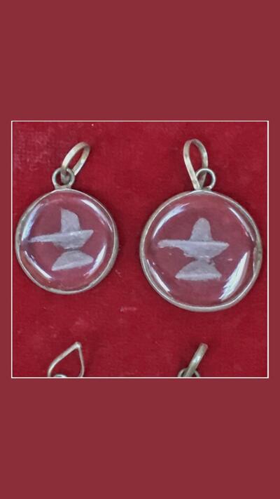 Shivalingam pendant – glass and silver