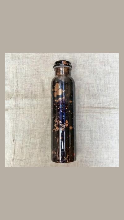 Decorated copper flask, 900 ml