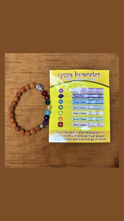 Rudraksha bracelet with chakra stones
