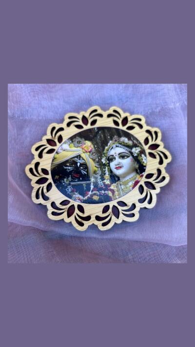 Wooden ‘Rādhā-Krishna’ sticker