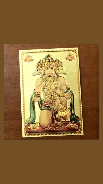 Golden Hanuman sticker, 9 x 6.5 cm