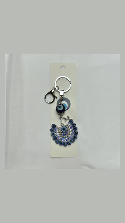 Peacock Keyring with Blue Eyes, 4 designs