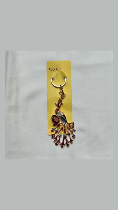 Peacock Keyring with a coloured eye, 3 types