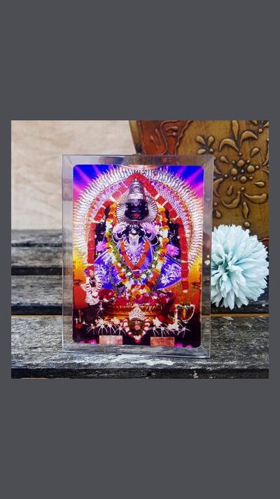 Ugra Nrsimhadév, 7 x 5 cm, pink, from Mayapur