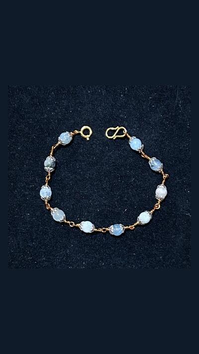 Beryl and copper bracelet