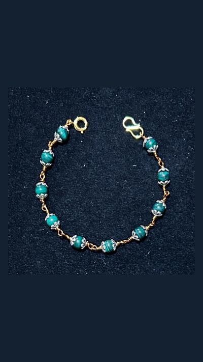 Malachite and copper bracelet