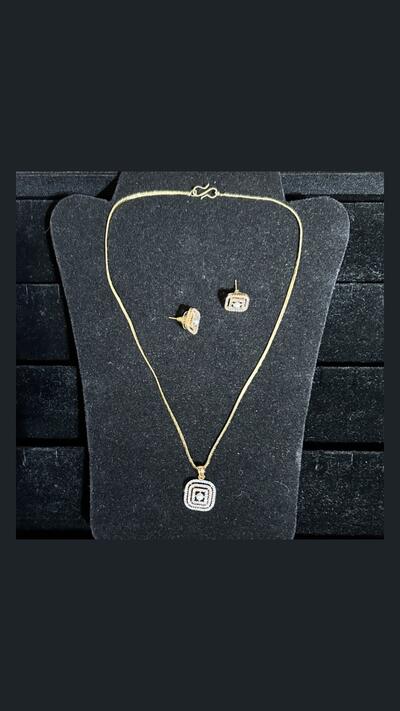 Vrinda Creation Necklace with rhinestones and earrings
